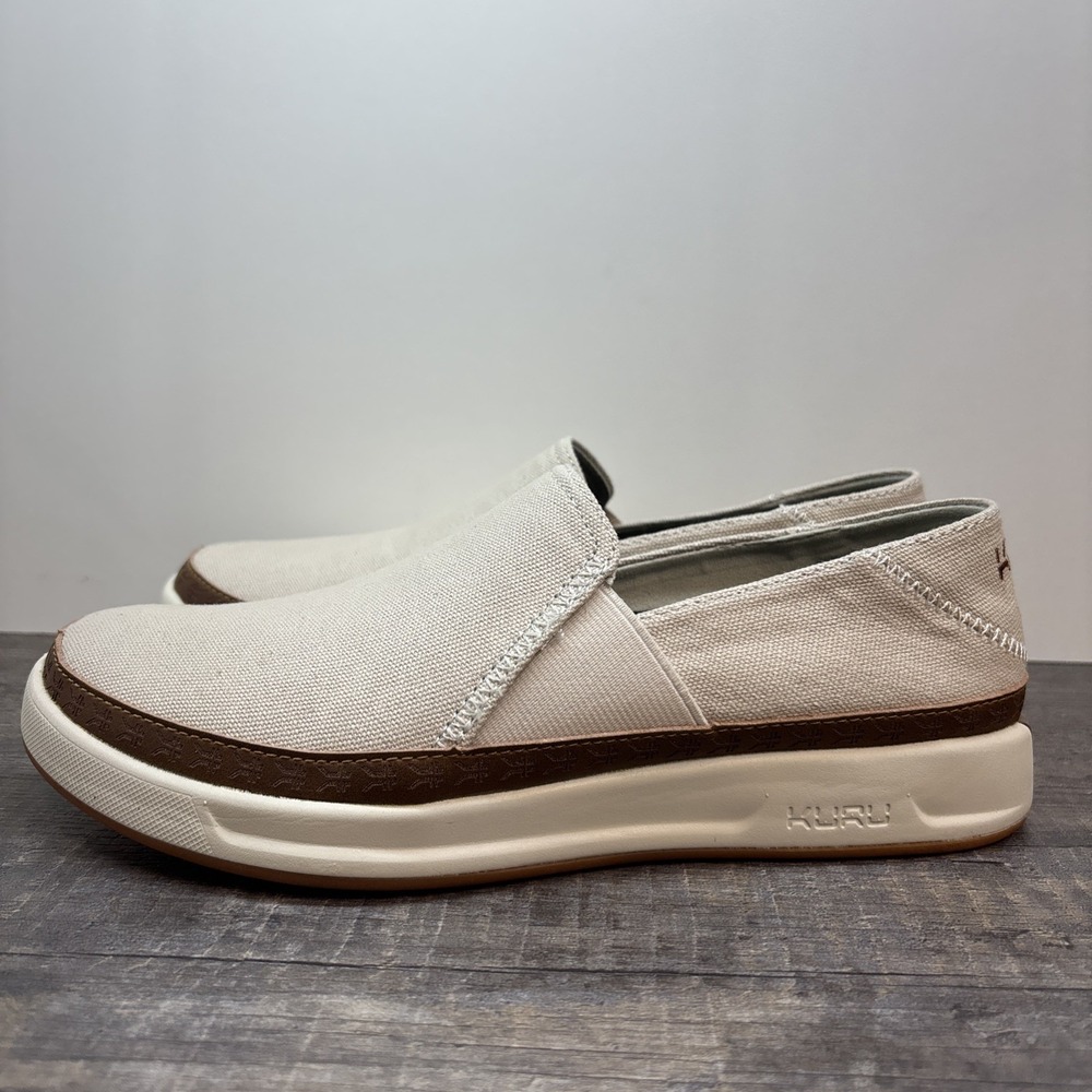 KURU Women's 7.5 Roam Atla Slip-On‎ Shoes Sand/Caramel Casual Walking Canvas
